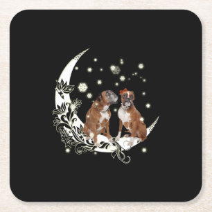 Boxer Rechteckiger Pappuntersetzer