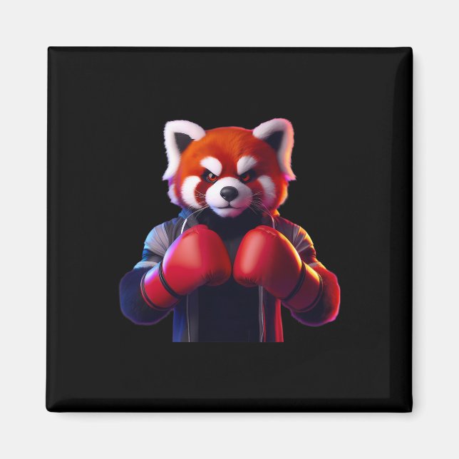 Boxer Red Panda Boxer Kickboxer Mixed Martial Arts Magnet (Vorne)