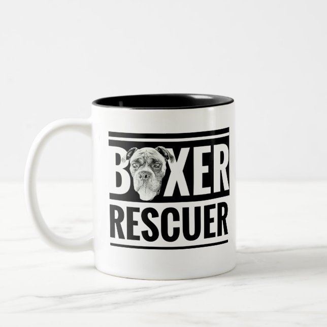 Boxer-Retter Zweifarbige Tasse (Links)