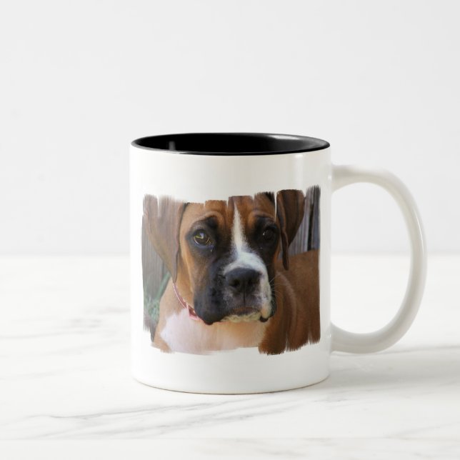 Boxer-Rettungs-Keramik-Kaffee-Tasse Zweifarbige Tasse (Rechts)