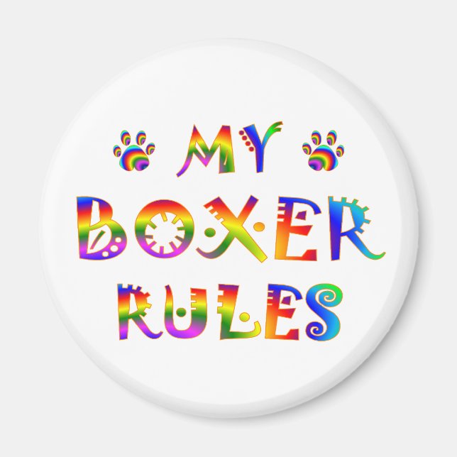 Boxer Rules Fun Magnet (Vorne)
