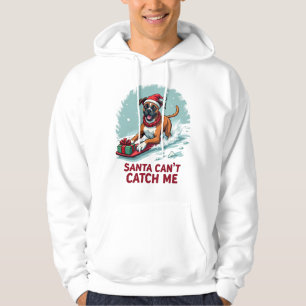 Boxer Santa kann mich nicht fangen Weihnachtshoodi Hoodie