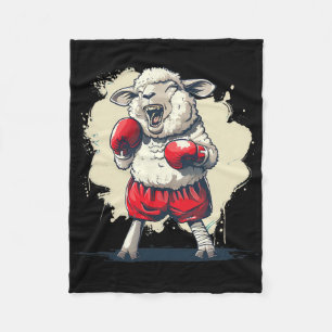 Boxer-Schaf mit Boxhandschuhen Kickboxen Lustiger Fleecedecke