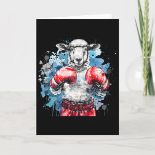 Boxer-Schaf mit Boxhandschuhen Kickboxen Lustiger Karte