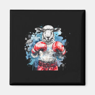 Boxer-Schaf mit Boxhandschuhen Kickboxen Lustiger Magnet
