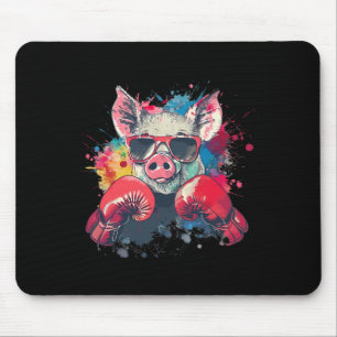 Boxer-Schwein mit Boxhandschuhen Kickboxen Lustige Mousepad