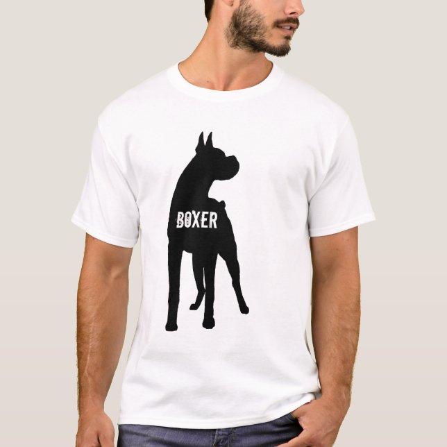 Boxer-Silhouette mit Text (geerntete Ohren) T-Shirt (Vorderseite)