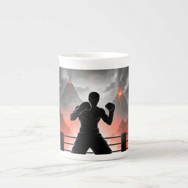 Boxer Silhouette Prozellantasse (Vorderseite)