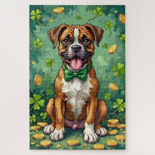 Boxer St. Patrick’s Day Glücklicher Hund