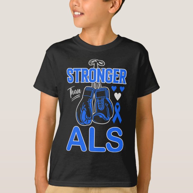Boxer stärker als ALS-Bewusstsein T-Shirt (Vorderseite)