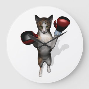 Boxer Tabby Große Wanduhr
