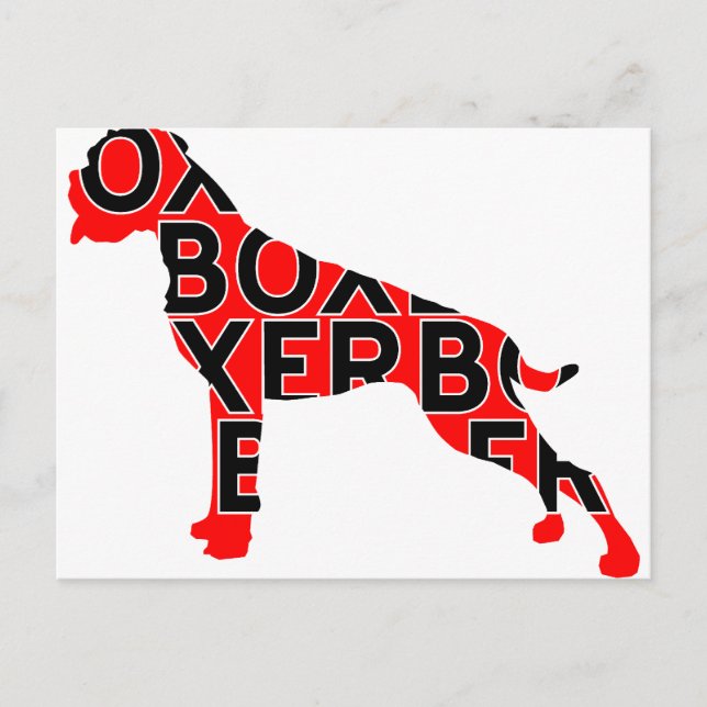 Boxer Text Hund Dog Postkarte (Vorderseite)