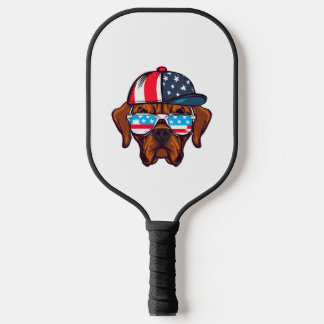 Boxer trägt amerikanische Farben Pickleball Schläger