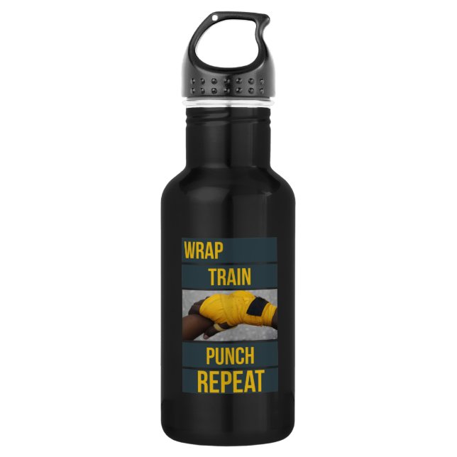 Boxer Training Quote Wiederholung des Boxer-Kurses Edelstahlflasche (Vorderseite)