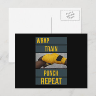 Boxer Training Quote Wiederholung des Boxer-Kurses Postkarte
