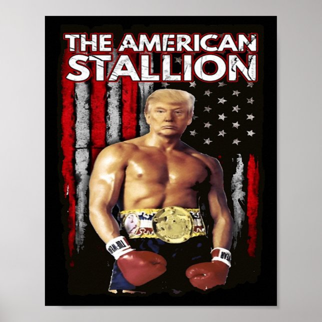 Boxer Trump Rocky Trump Meme Trump 2024 Poster (Vorne)