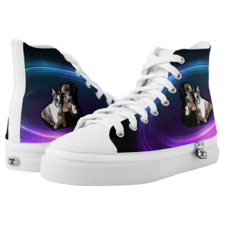 Boxer und Boston Terrier Hallo-Spitzen Hoch-geschnittene Sneaker