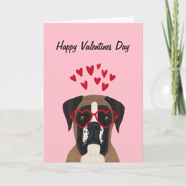 Boxer Valentines Log Card - carte d'amour pour chi (Devant)