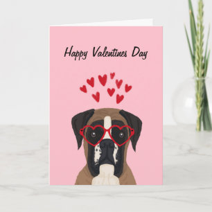 Boxer Valentines Log Card - carte d'amour pour chi