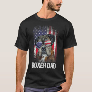 Boxer-Vater mit stolzer amerikanischer Flagge T-Shirt