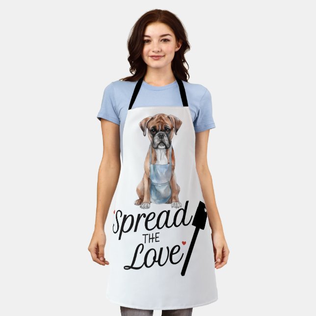 Boxer verbreitete die Liebe Schürze (Getragen)