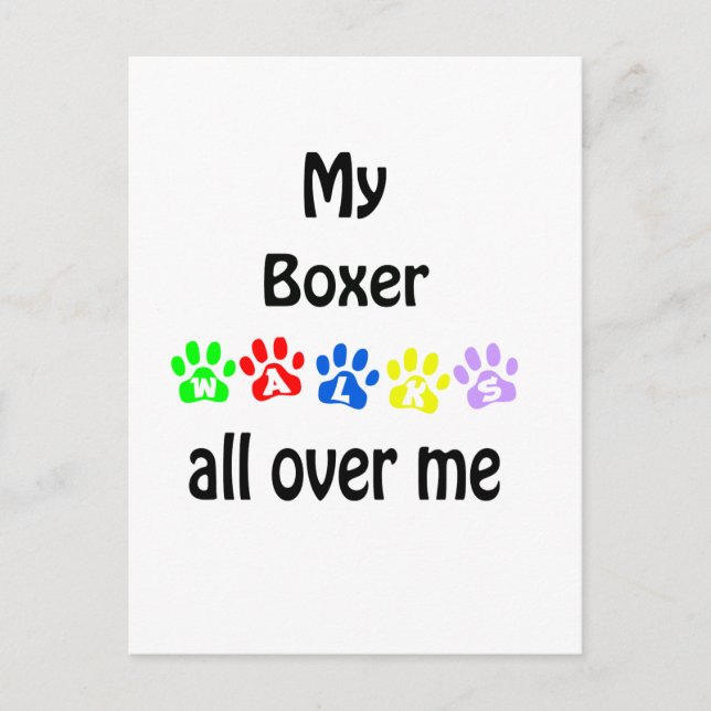 Boxer Walks Design Postkarte (Vorderseite)