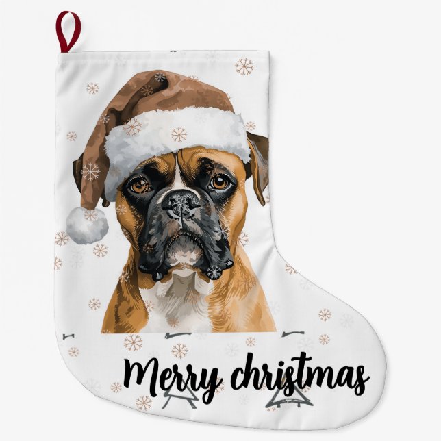Boxer Weihnachten Großer Weihnachtsstrumpf (Vorderseite)