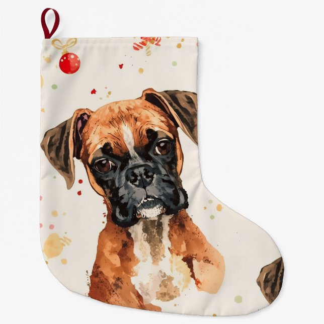 Boxer Weihnachten Großer Weihnachtsstrumpf (Vorderseite)