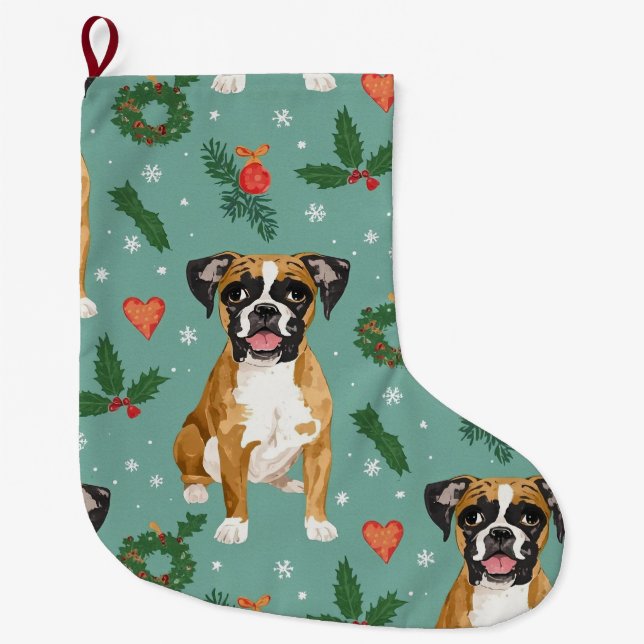 Boxer Weihnachten Großer Weihnachtsstrumpf (Vorderseite)
