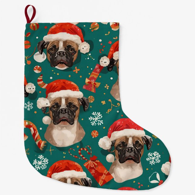 Boxer Weihnachten Großer Weihnachtsstrumpf (Vorderseite)