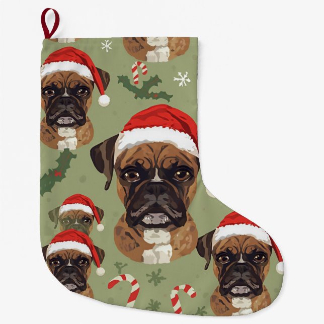 Boxer Weihnachten Großer Weihnachtsstrumpf (Vorderseite)