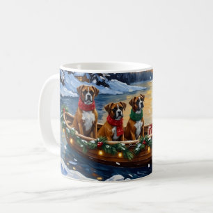 Boxer Weihnachtsboot-Feiertag Kaffeetasse