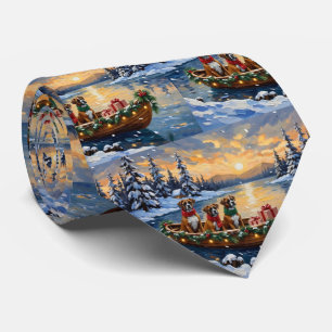 Boxer Weihnachtsboot Urlaub Krawatte