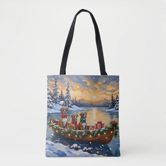 Boxer Weihnachtsboot Urlaub Tasche (Vorderseite)