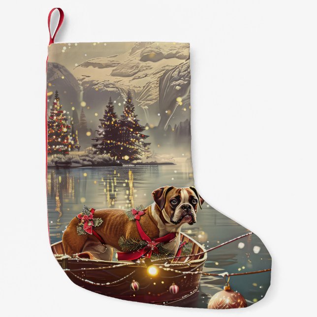 Boxer Weihnachtsfeiertage Kleiner Weihnachtsstrumpf (Vorderseite)