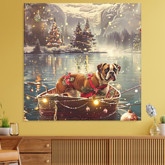 Boxer Weihnachtsfeiertage Leinwanddruck (Insitu (Wohnzimmer))