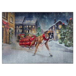Boxer Weihnachtsfest Saison Schneidebrett