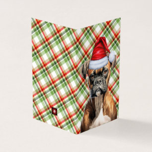 Boxer Weihnachtshund mit Holiday Kariert