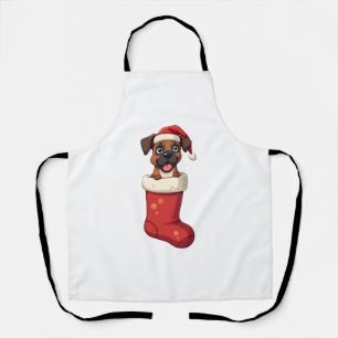 Boxer Weihnachtshund Strumpf Schürze