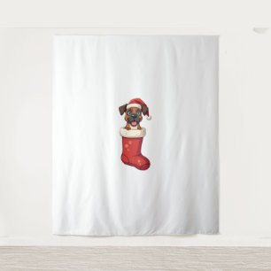 Boxer Weihnachtshund Strumpf Wandteppich