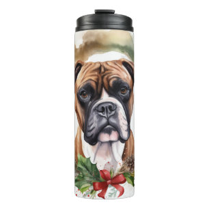 Boxer Weihnachtsmann Thermosbecher