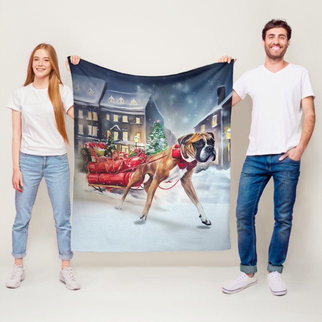 Boxer Weihnachtssaison Fleecedecke (Beispiel)