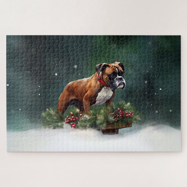 Boxer Weihnachtsschnee Winter (Horizontal)