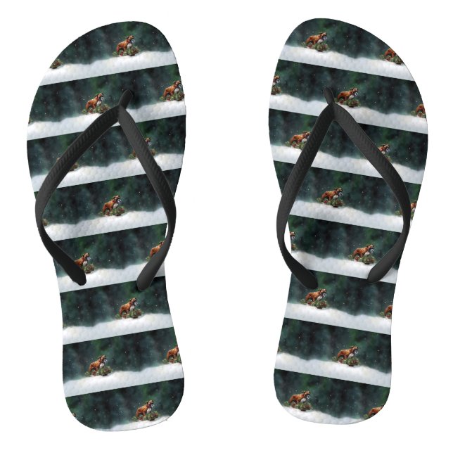 Boxer Weihnachtsschnee Winter Flip Flops (Fußbett)