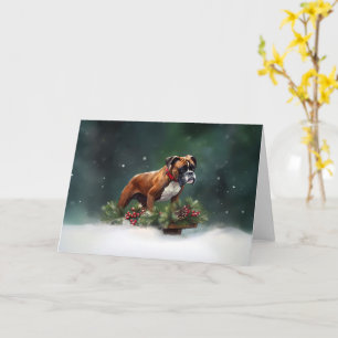 Boxer Weihnachtsschnee Winter Karte