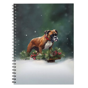 Boxer Weihnachtsschnee Winter Notizblock