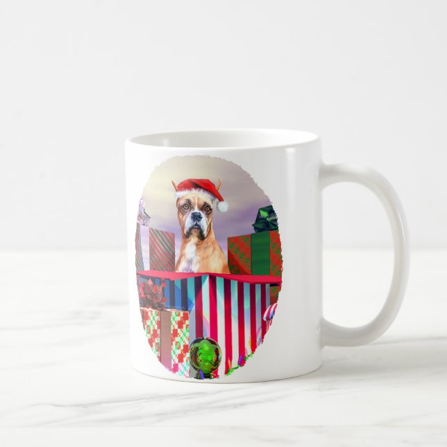 Boxer Weihnachtsüberraschung Kaffeetasse (Rechts)
