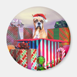 Boxer Weihnachtsüberraschung Magnet
