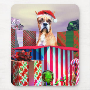 Boxer Weihnachtsüberraschung Mousepad