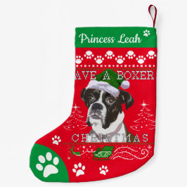 Boxer Weihnachtszeit-Strumpf - Boxer Dog Kleiner Weihnachtsstrumpf